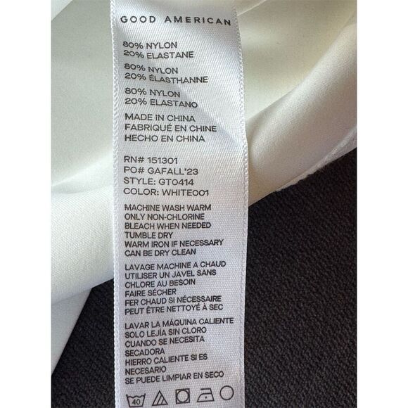 Good American Women's Lightweight Scuba Scoop Neck Stretch Crop Tee Size 2 - Picture 9 of 9